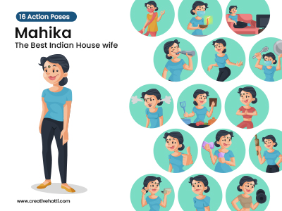 Mahika The Best Indian Housewife Vector Bundle