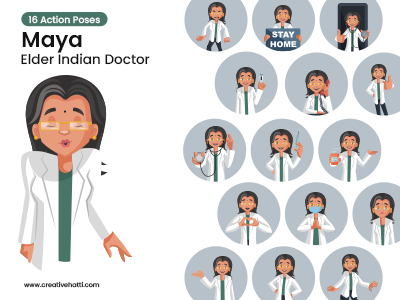 Maya Elder Indian Doctor Vector Bundle