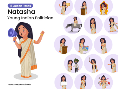 Natasha Young Indian Politician Vector Bundle