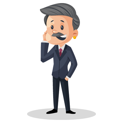 Old businessman talking on mobile phone