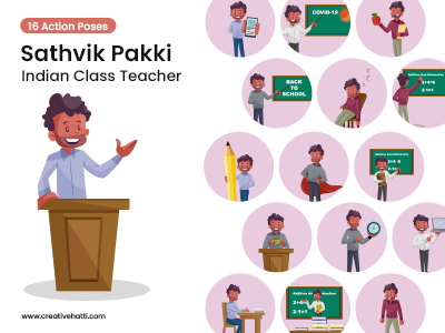 Sathvik Indian Class Teacher Vector Bundle