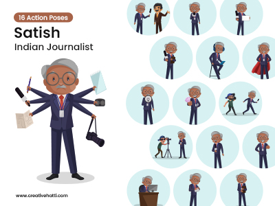 Satish Indian Journalist Vector Bundle