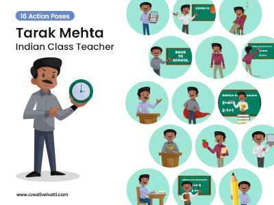 Tarak Mehta Indian Class Teacher Vector Bundle