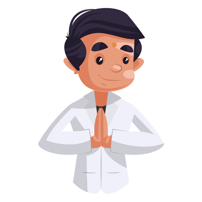 Young Indian doctor with greet hands