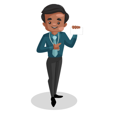 Young indian banker showing paper