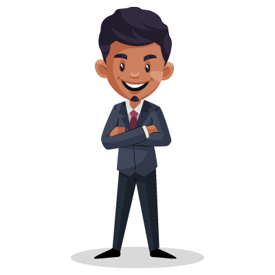 Young indian businessman standing with crossed arms