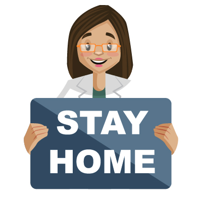 A female Indian doctor holding stay home banner in hand