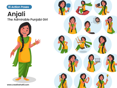 Anjali The Admirable Punjabi Girl Vector Bundle