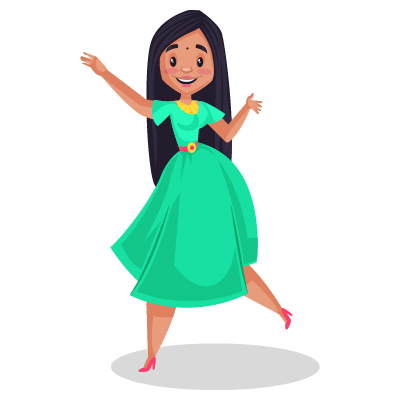 Beautiful female model is dancing in happiness