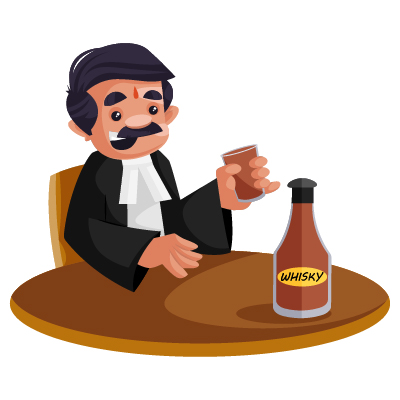 Character of lawyer drinking whisky