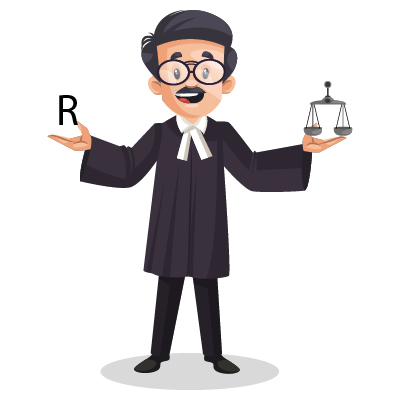 Experienced indian judge holding scale in hand
