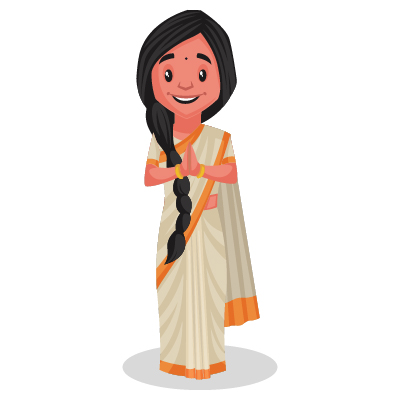 Female Indian politician is doing greet hands
