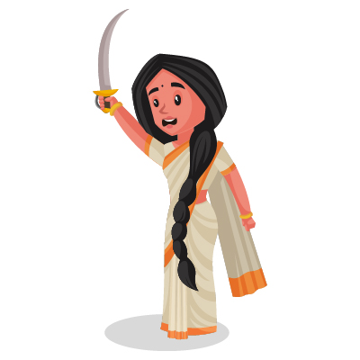 Female Indian politician is holding a sword in hand