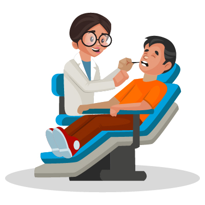 Female young dentist is checking the patient teeth in the clinic