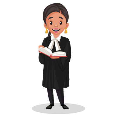 Indian Punjabi female judge is holding a book in hand