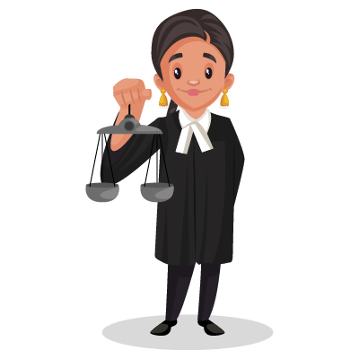 Indian Punjabi female judge is holding scales in hand