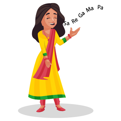 Indian female is rehearsing for songs