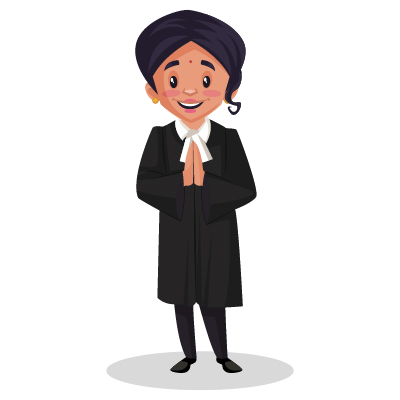 Indian female judge is doing greet