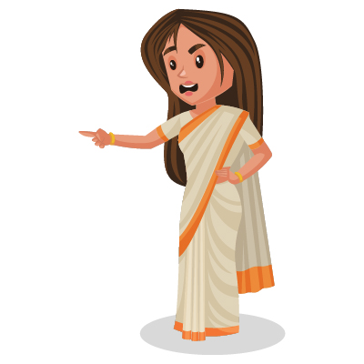 Indian female politician is angry and pointing a finger
