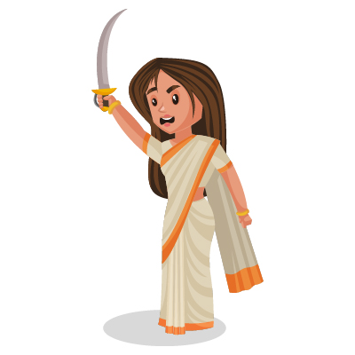 Indian female politician is holding a sword in hand