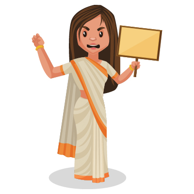 Indian female politician is holding the board in hand