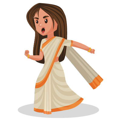 Indian female politician is running and shouting
