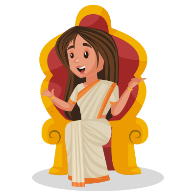Indian female politician is sitting on the throne