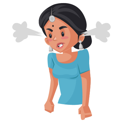 Indian housewife character getting angry