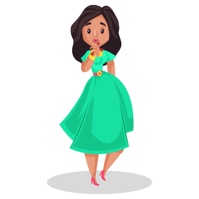 Indian model character is giving flying kisses