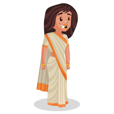 Indian young female politician is happy