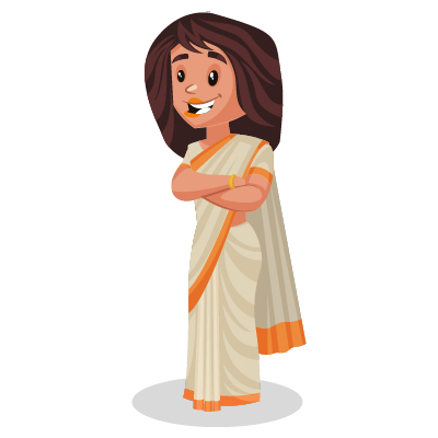 Indian young female politician is smiling