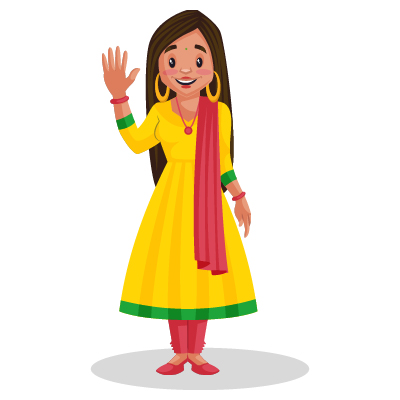 Indian young punjabi girl is waving hand