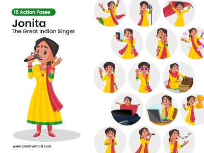 Jonita The Great Female Singer Vector Bundle