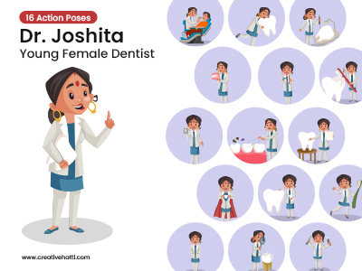 Joshita Young Female Dentist Vector Bundle