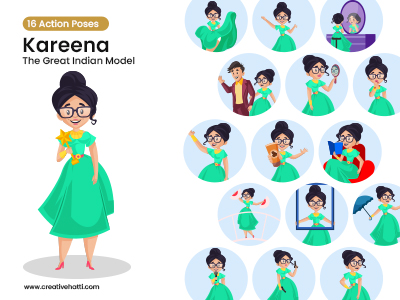 Kareena The Great Indian Model Vector Bundle