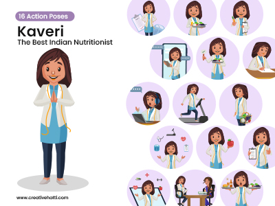 Kaveri The Best Indian Nutritionist Vector Bundle