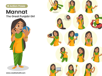 Mannat The Great Punjabi Girl Vector Bundle