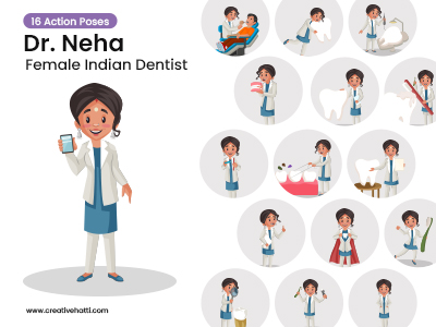 Neha Female Indian Dentist Vector Bundle