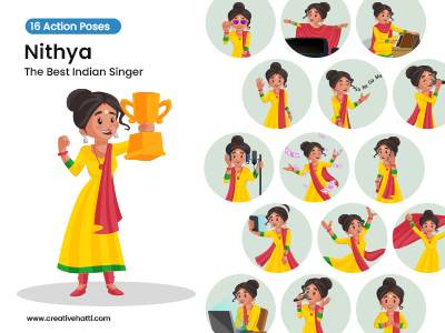Nithya The Best Indian Singer Vector Bundle