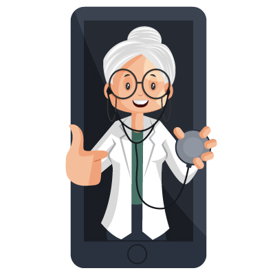 Old Indian doctor is holding stethoscope in hand