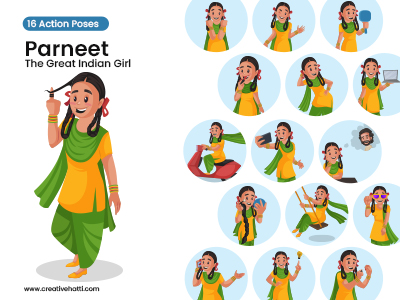 Parneet The Great Indian Girl Vector Bundle