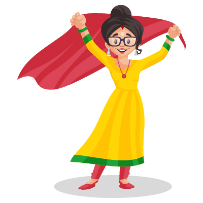 Punjabi indian female is waving her scarf