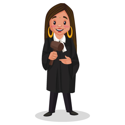 Punjabi Indian female judge is holding a hammer in hand