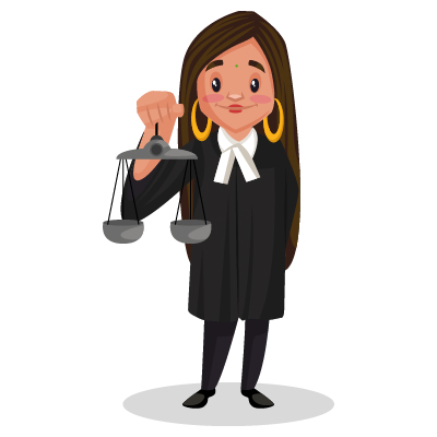Punjabi Indian female judge is holding scales in hand