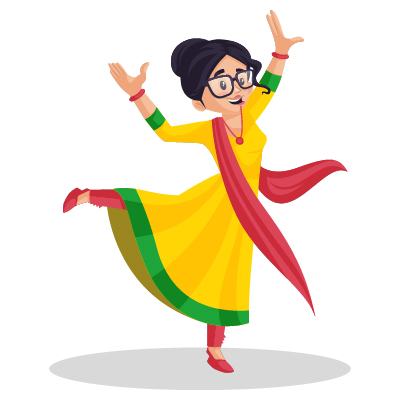 Punjabi indian female is dancing