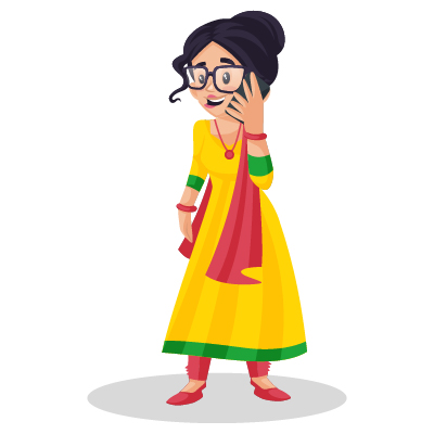 Punjabi indian female is talking on mobile phone