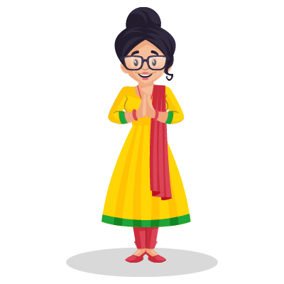 Punjabi indian female is with greeting hands