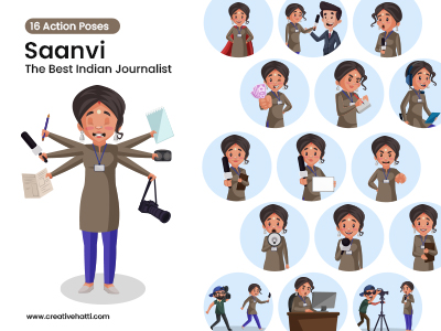 Saanvi The Best Indian Journalist Vector Bundle