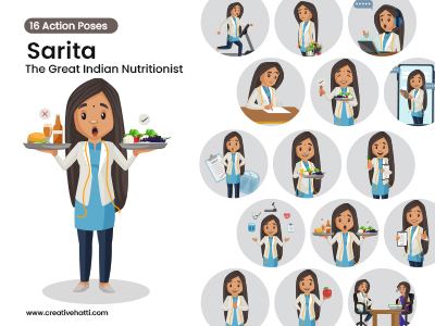 Sarita The Great Indian Nutritionist Vector Bundle