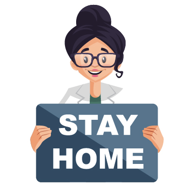 Specialist Indian doctor holding stay home banner in hand